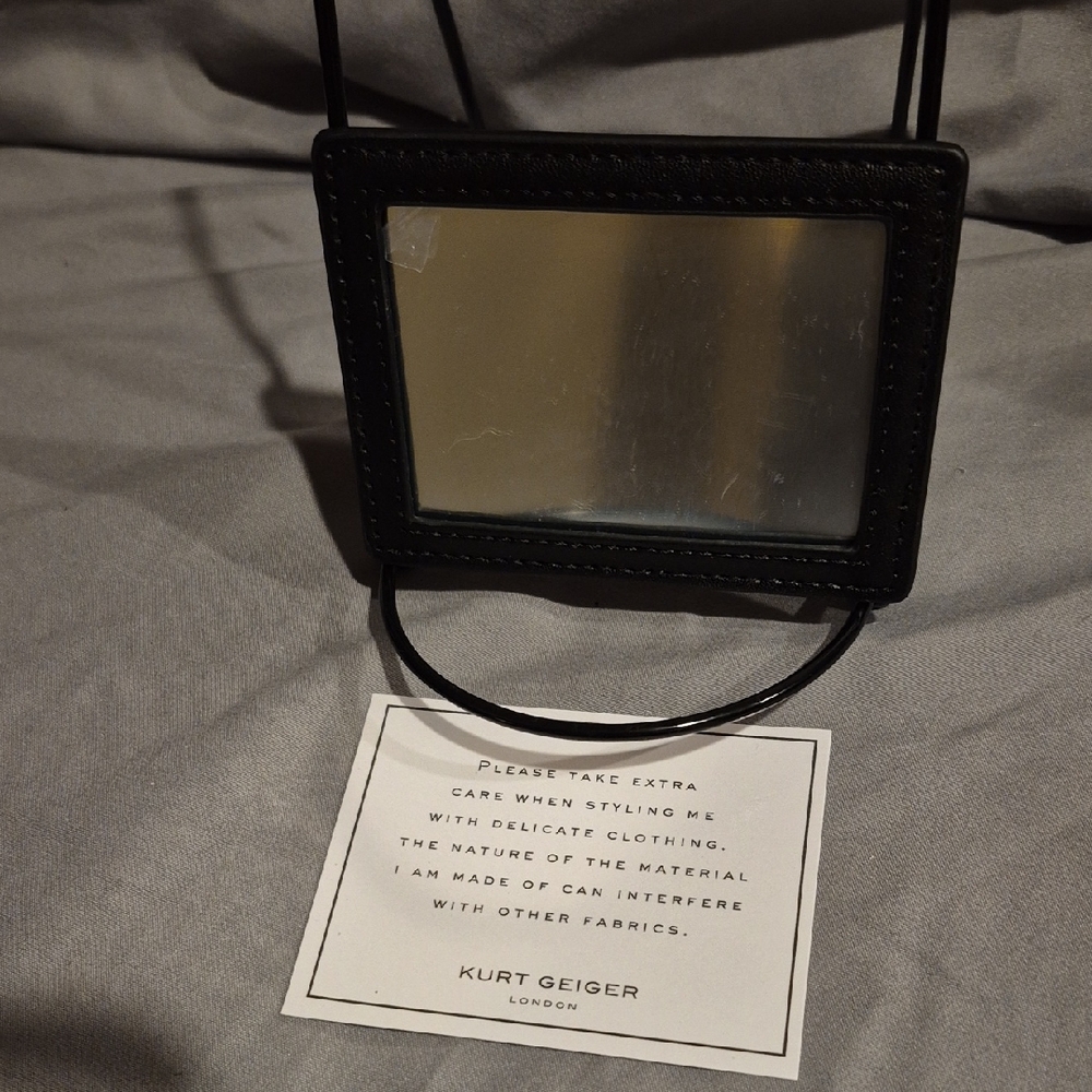 Kurt Geiger Black Leather Mirror Accent Bag